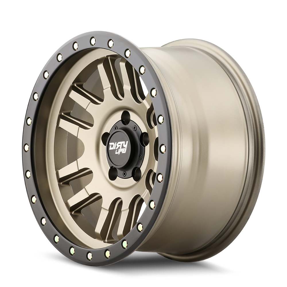 DIRTY LIFE CANYON PRO 9309 17X9 -12 5x127 SATIN GOLD W/SIMULATED RING