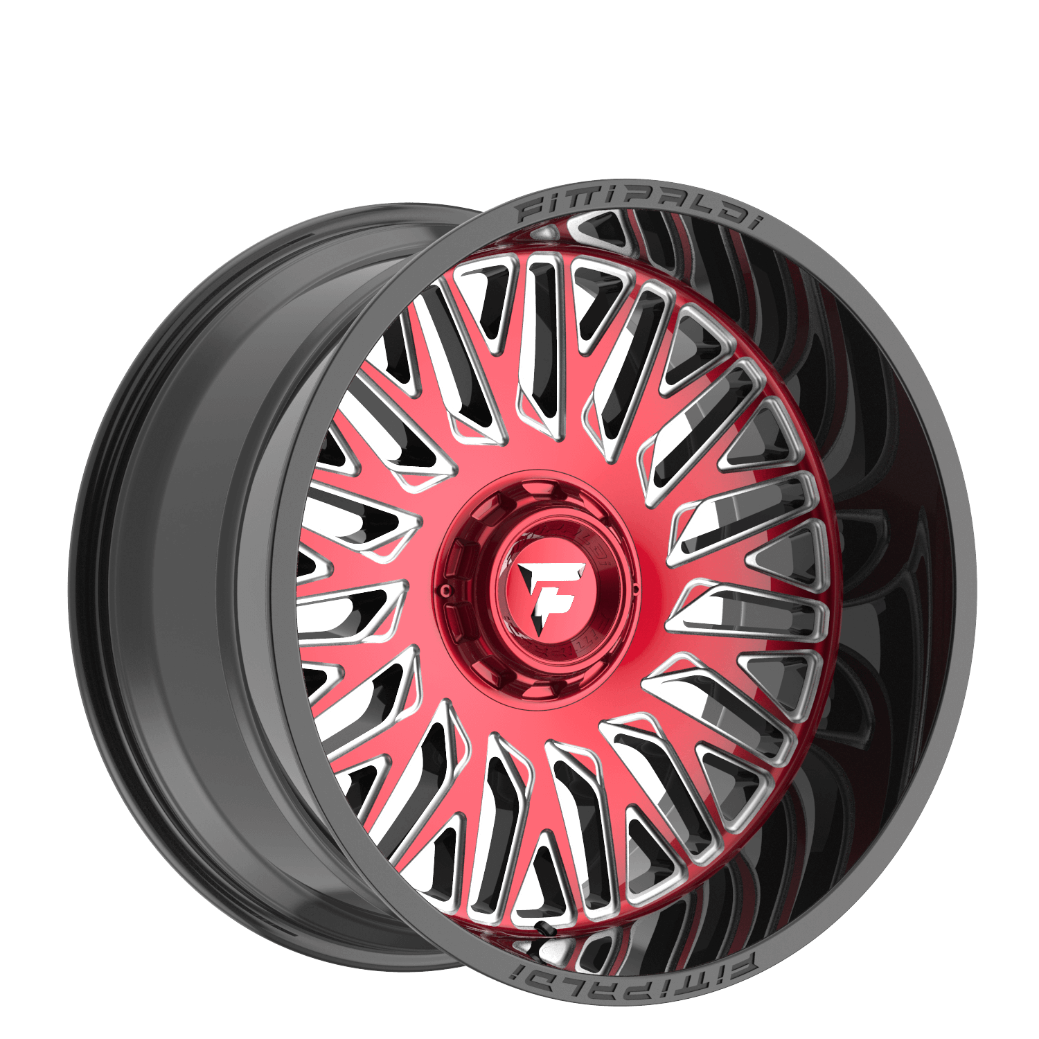 Fittipaldi FA07 26X12 -44 6x135/6x5.50 Gloss Black Machined Face, Red tint, Milled Windows