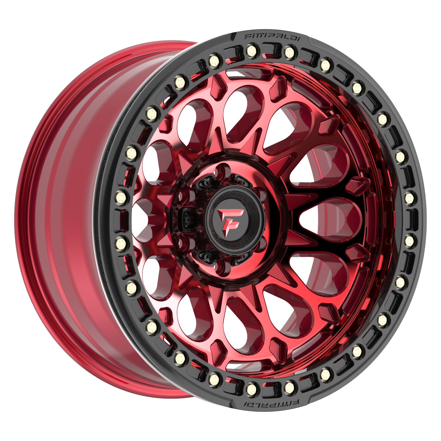 Fittipaldi FB153 17X9 -15 5x5.00 Gloss Red Machined with Red Tint and Gloss Black Ring