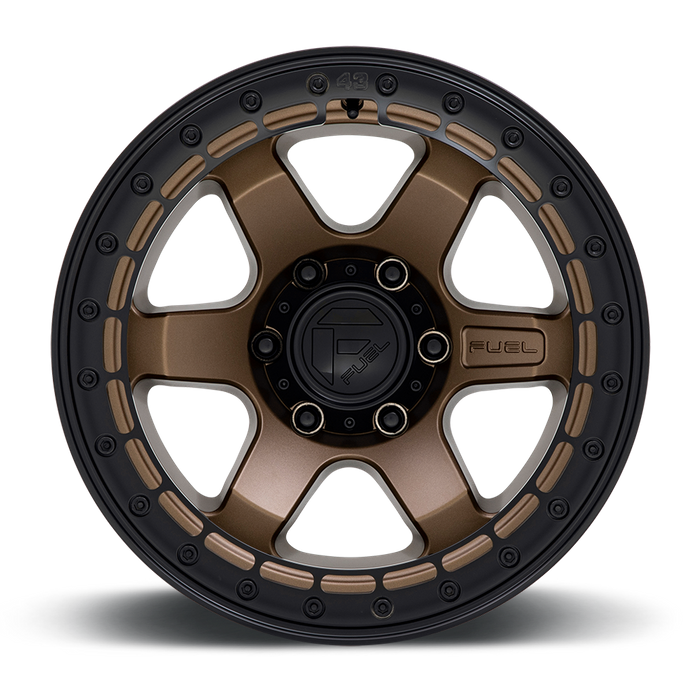 Fuel 1PC D124 BLOCK BEADLOCK 17X8.5 0 6X135/6X5.3 Matte Bronze With Matte Black Ring