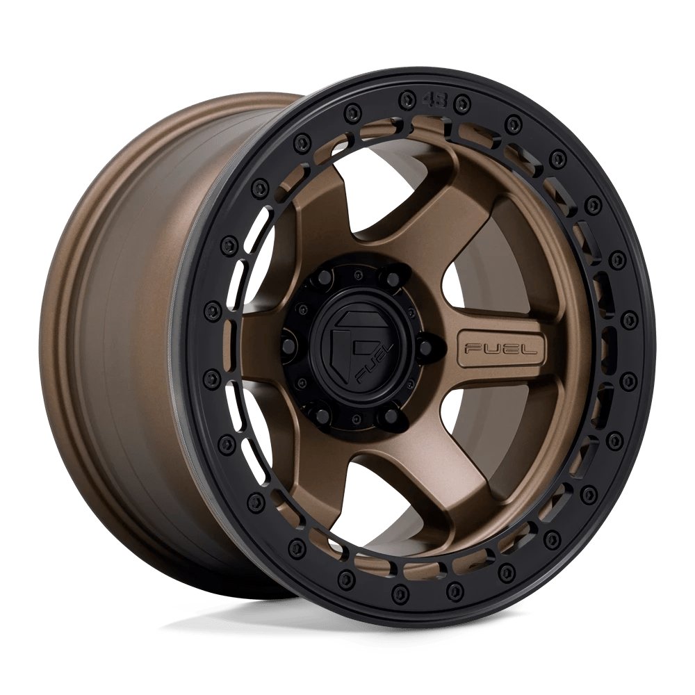 Fuel 1PC D124 BLOCK BEADLOCK 17X8.5 0 6X135/6X5.3 Matte Bronze With Matte Black Ring