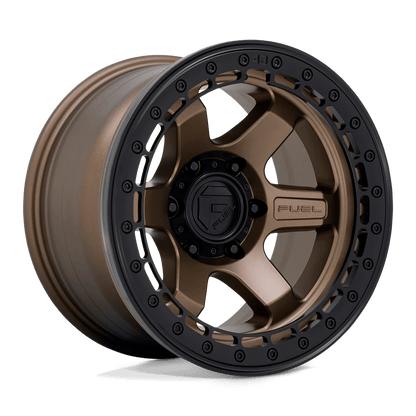 Fuel 1PC D124 BLOCK BEADLOCK 17X8.5 0 6X135/6X5.3 Matte Bronze With Matte Black Ring