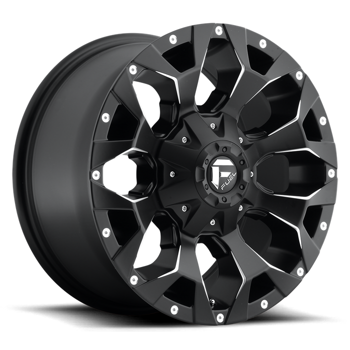 Fuel 1PC D546 ASSAULT 17X8.5 25 5X108/5X127/5X4.25/5.0 MATTE BLACK MILLED