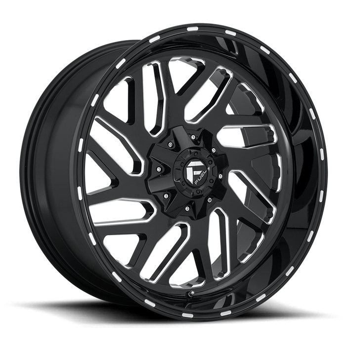 Fuel 1PC D581 TRITON 24X12 -44 8X170/8X6.7 GLOSS BLACK MILLED
