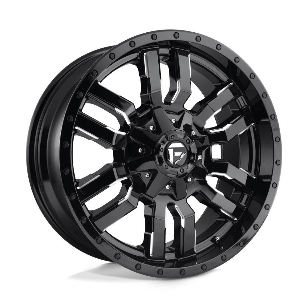 Fuel 1PC D595 SLEDGE 20X9 1 5X139.7/5X150 GLOSS BLACK MILLED