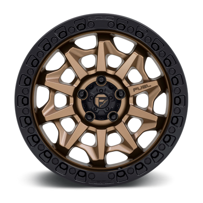 Fuel 1PC D696 COVERT 18X9 -12 6X139.7/6X5.5 MATTE BRONZE BLACK BEAD RING