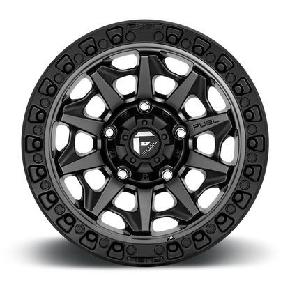 Fuel 1PC D716 COVERT 17X8.5 14 6X120/6X120 Matte Gun Metal Black Bead Ring