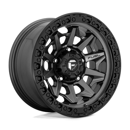 Fuel 1PC D716 COVERT 15X8 -19 5X114.3/5X4.5 Matte Gun Metal Black Bead Ring