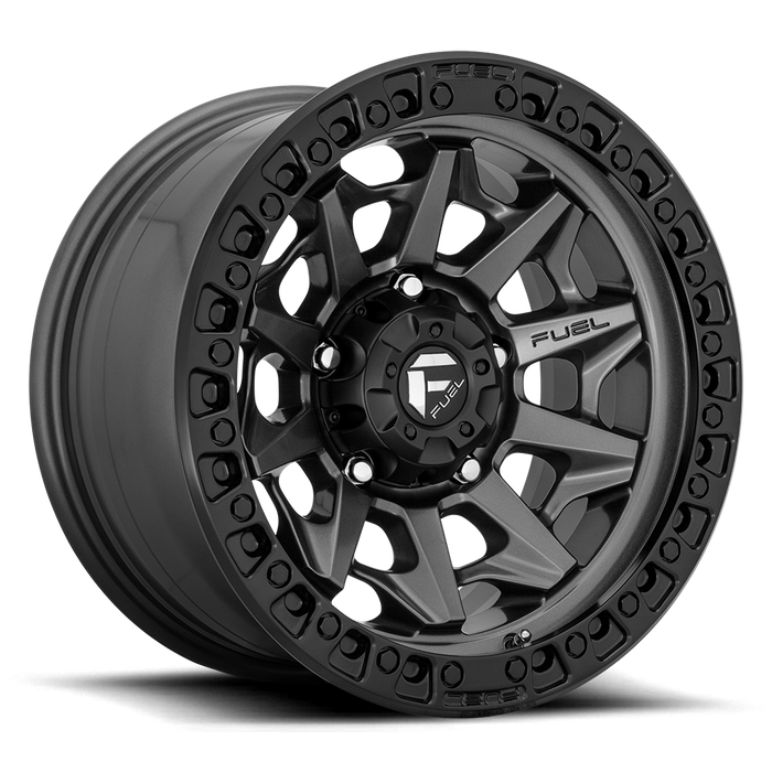 Fuel 1PC D716 COVERT 17X8.5 14 6X120/6X120 Matte Gun Metal Black Bead Ring