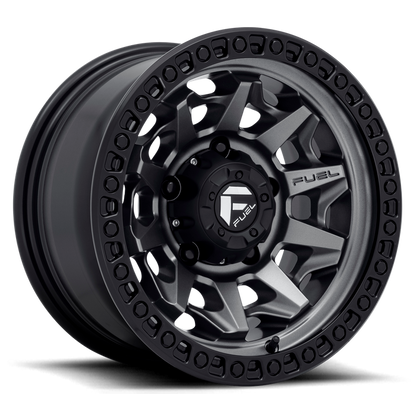 Fuel 1PC D716 COVERT 15X8 -19 5X139.7/5X5.5 Matte Gun Metal Black Bead Ring