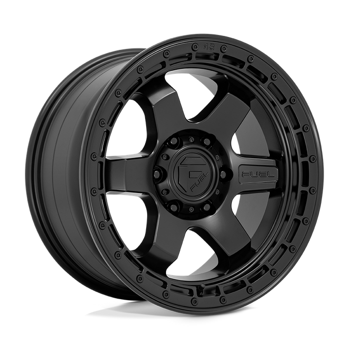 Fuel 1PC D750 BLOCK 18X9 20 6X139.7/6X5.5 Matte Black With Black Ring