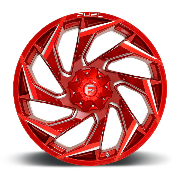 Fuel 1PC D754 REACTION 24X12 -44 8X170/8X6.7 Candy Red Milled
