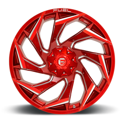 Fuel 1PC D754 REACTION 24X12 -44 8X170/8X6.7 Candy Red Milled
