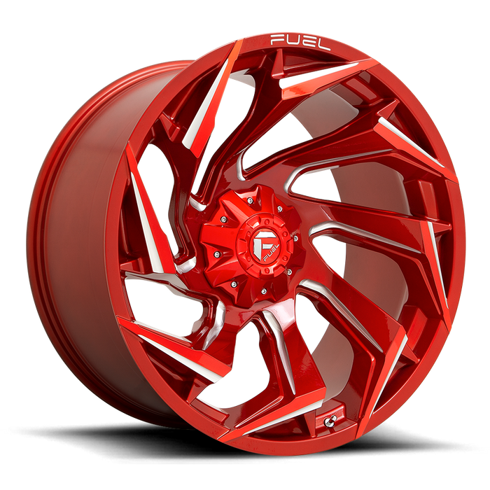 Fuel 1PC D754 REACTION 24X12 -44 8X180/8X7.1 Candy Red Milled