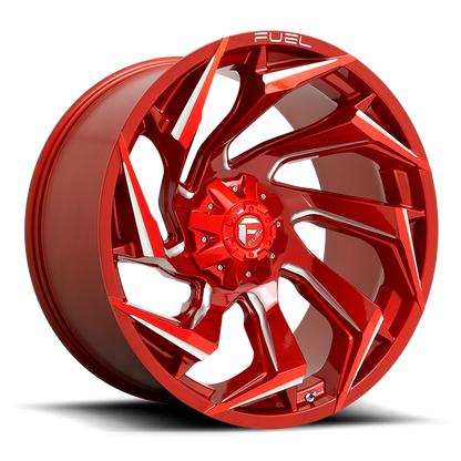 Fuel 1PC D754 REACTION 24X12 -44 8X180/8X7.1 Candy Red Milled
