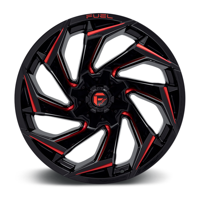Fuel 1PC D755 REACTION 22X10 -18 8X165.1/8X6.5 Gloss Black Milled With Red Tint