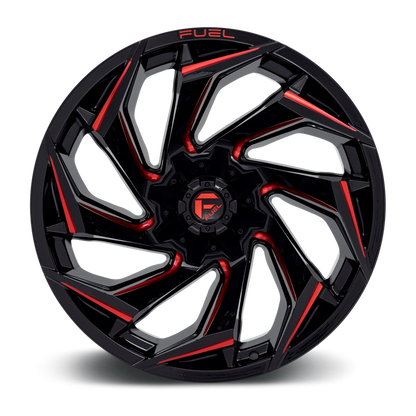 Fuel 1PC D755 REACTION 22X10 -18 8X165.1/8X6.5 Gloss Black Milled With Red Tint