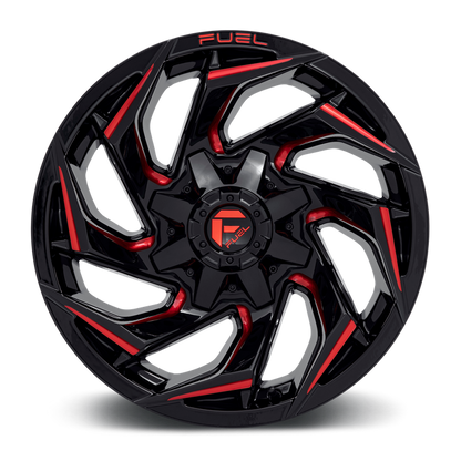 Fuel 1PC D755 REACTION 18X9 -12 5X139.7/5X150/5X5.5/150 Gloss Black Milled With Red Tint