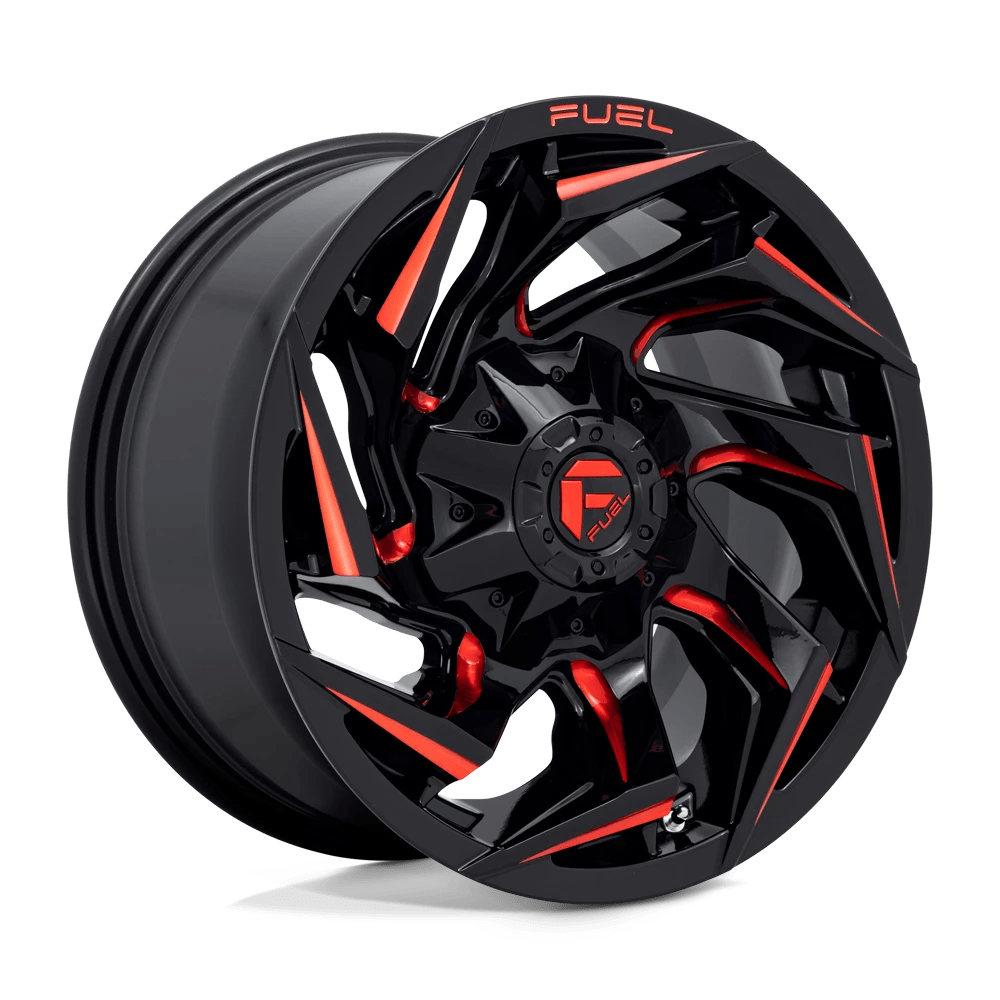 Fuel 1PC D755 REACTION 18X9 1 8X165.1/8X6.5 Gloss Black Milled With Red Tint