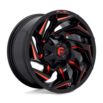 Fuel 1PC D755 REACTION 18X9 1 8X165.1/8X6.5 Gloss Black Milled With Red Tint