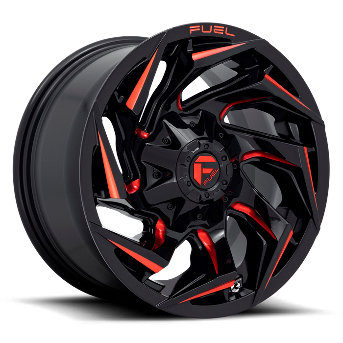 Fuel 1PC D755 REACTION 17X9 -12 5X139.7/5X150/5X5.5/150 Gloss Black Milled With Red Tint