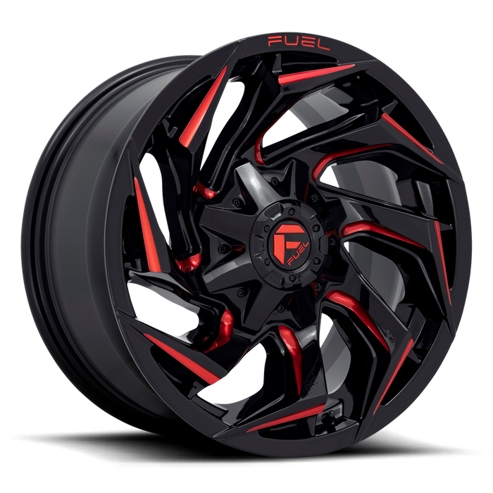 Fuel 1PC D755 REACTION 18X9 1 8X180/8X7.1 Gloss Black Milled With Red Tint