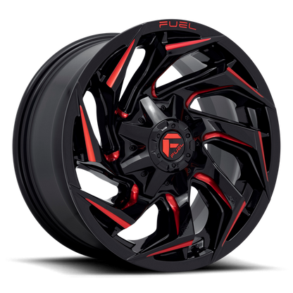 Fuel 1PC D755 REACTION 18X9 1 8X165.1/8X6.5 Gloss Black Milled With Red Tint