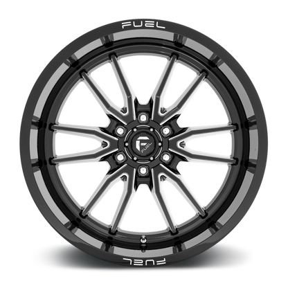 Fuel 1PC D761 CLASH 22X12 -44 6X139.7/6X5.5 Gloss Black Milled