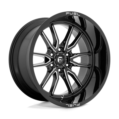 Fuel 1PC D761 CLASH 22X12 -44 6X139.7/6X5.5 Gloss Black Milled