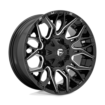 Fuel 1PC D769 TWITCH 20X10 -18 8X180/8X7.1 Glossy Black Milled