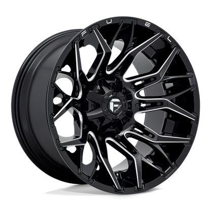 Fuel 1PC D769 TWITCH 22X12 -44 8X170/8X6.7 Glossy Black Milled