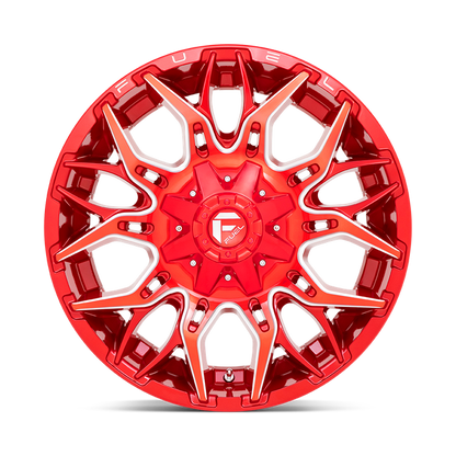 Fuel 1PC D771 TWITCH 20X9 1 8X165.1/8X6.5 Candy Red Milled