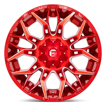 Fuel 1PC D771 TWITCH 22X12 -44 5X114.3/5X127/5X4.5/5.0 Candy Red Milled