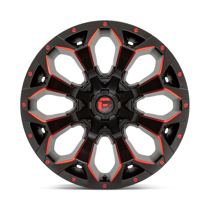 Fuel 1PC D787 ASSAULT 17X8.5 14 6X120/6X120 Matte Black Red Milled