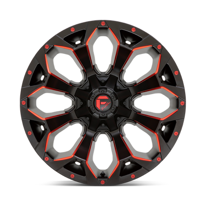 Fuel 1PC D787 ASSAULT 20X9 1 6X135/6X5.3/6X139.7/6X5.5 Matte Black Red Milled