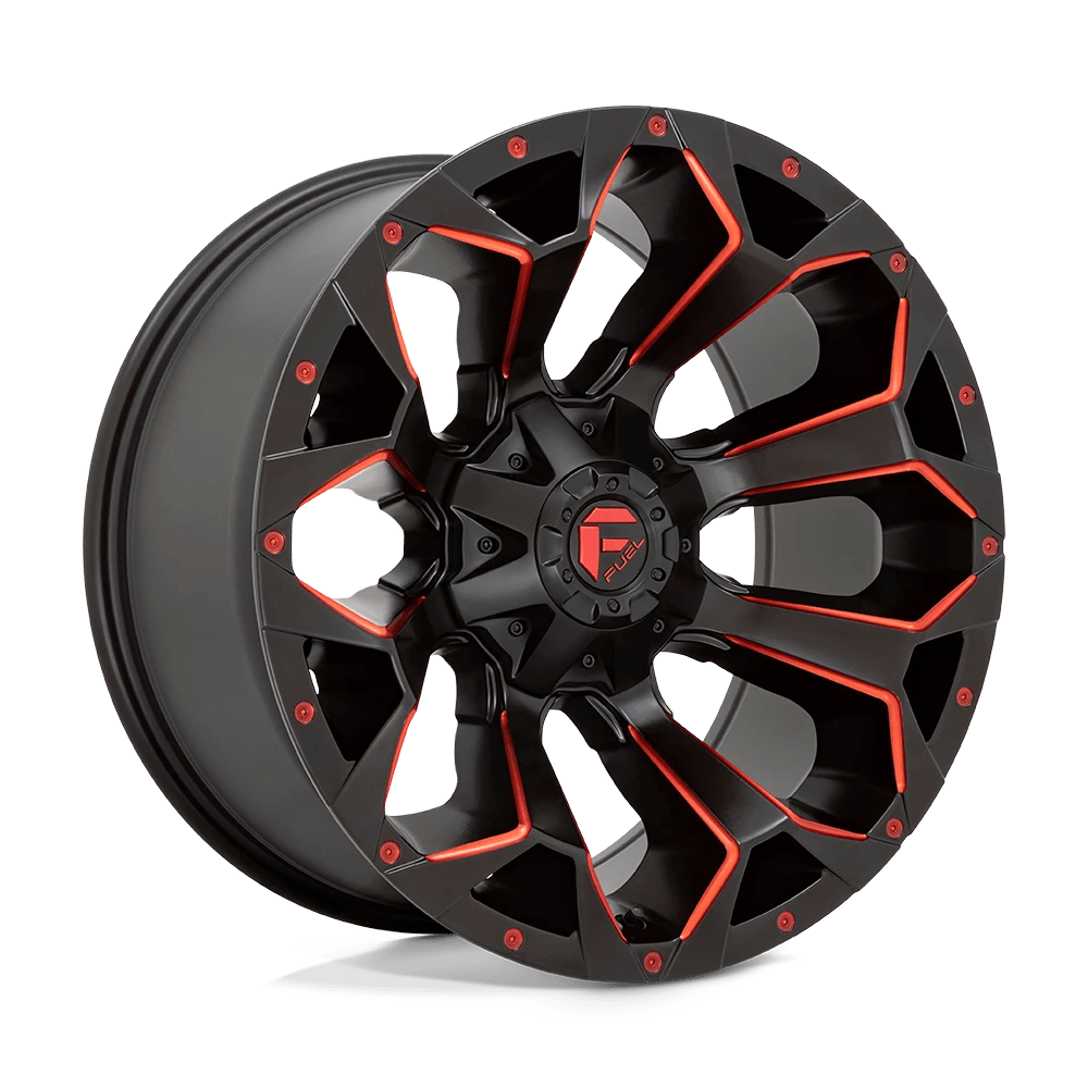 Fuel 1PC D787 ASSAULT 20X9 1 8X180/8X7.1 Matte Black Red Milled