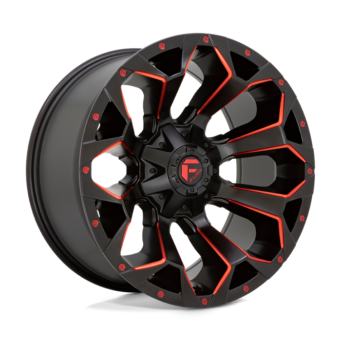 Fuel 1PC D787 ASSAULT 20X9 1 8X180/8X7.1 Matte Black Red Milled