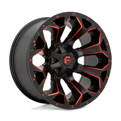 Fuel 1PC D787 ASSAULT 20X9 1 8X180/8X7.1 Matte Black Red Milled