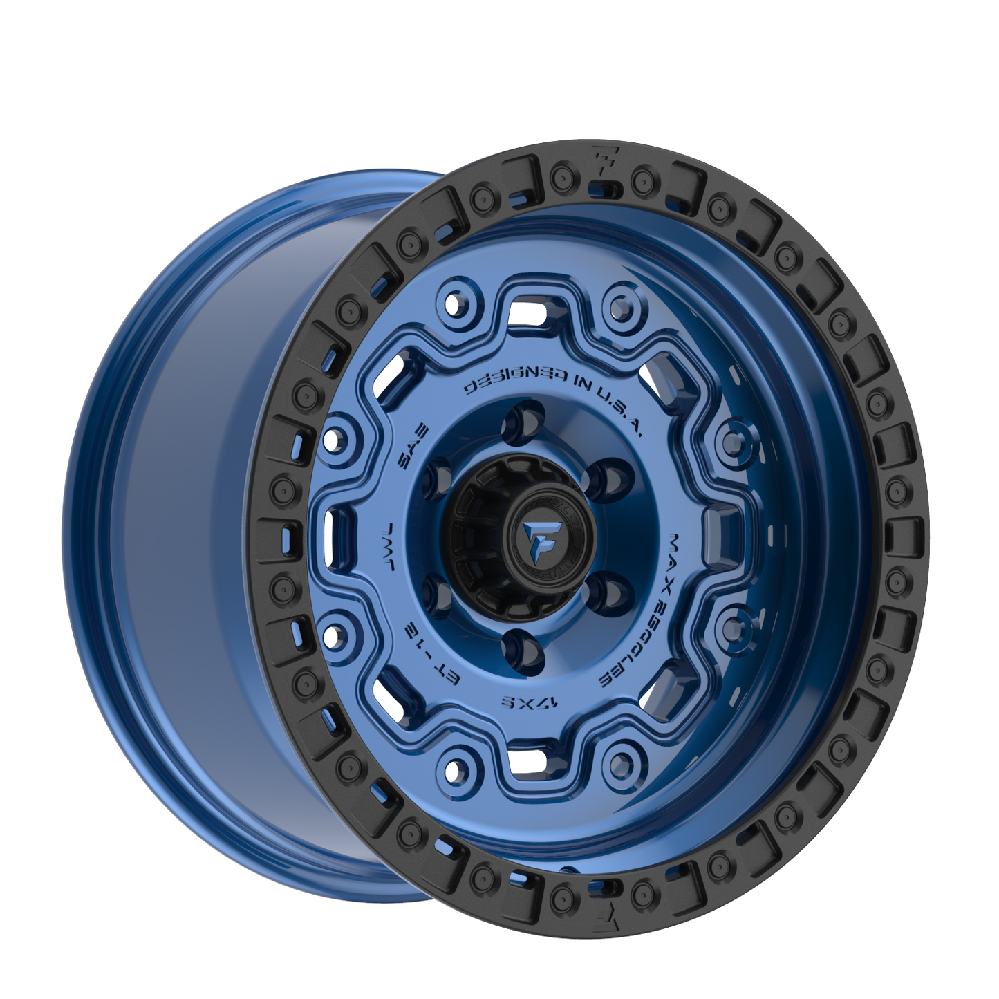 Fittipaldi FT100 17X9 -12 5x5.00 Gloss Blue with Black Ring