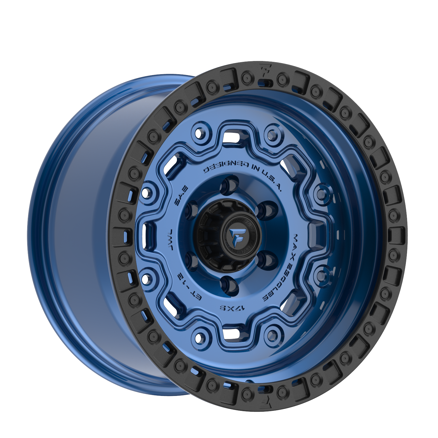 Fittipaldi FT100 17X9 -12 6x5.50 Gloss Blue with Black Ring