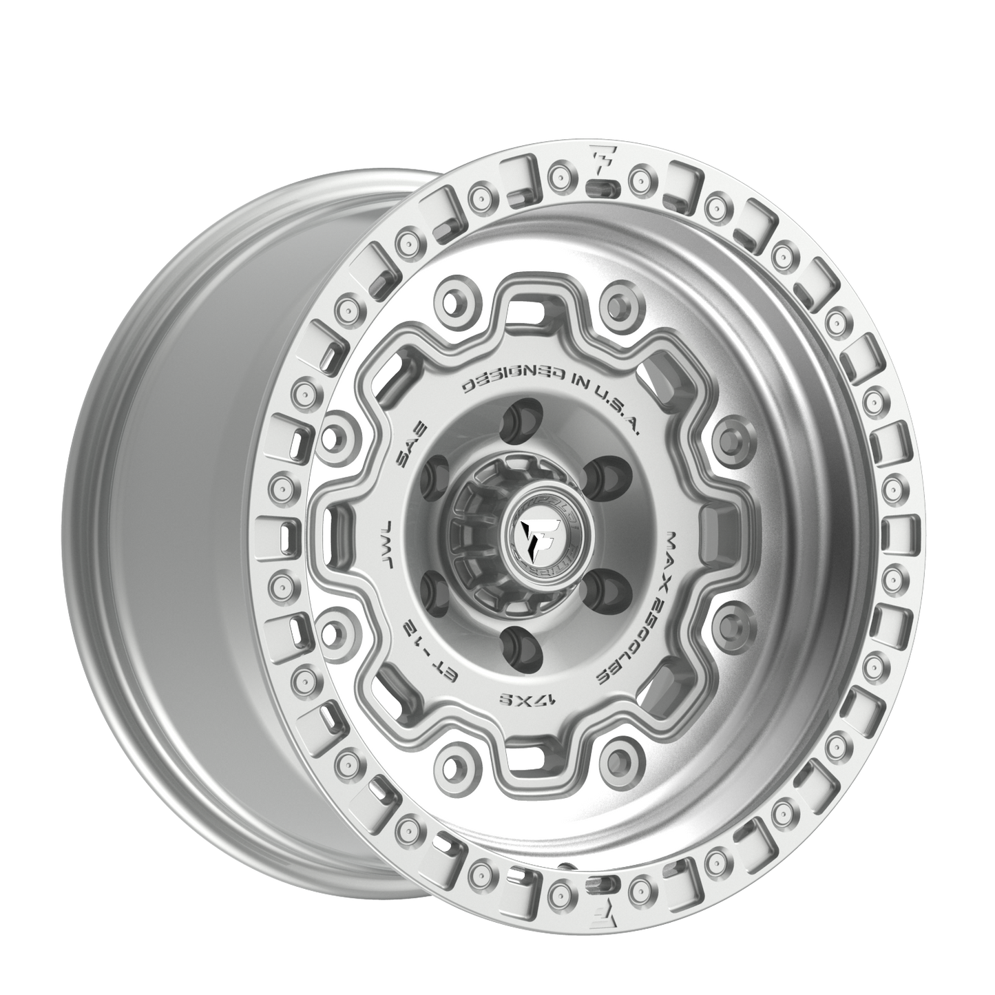 Fittipaldi FT100 17X9 -12 6x5.50 Gloss Silver Machined