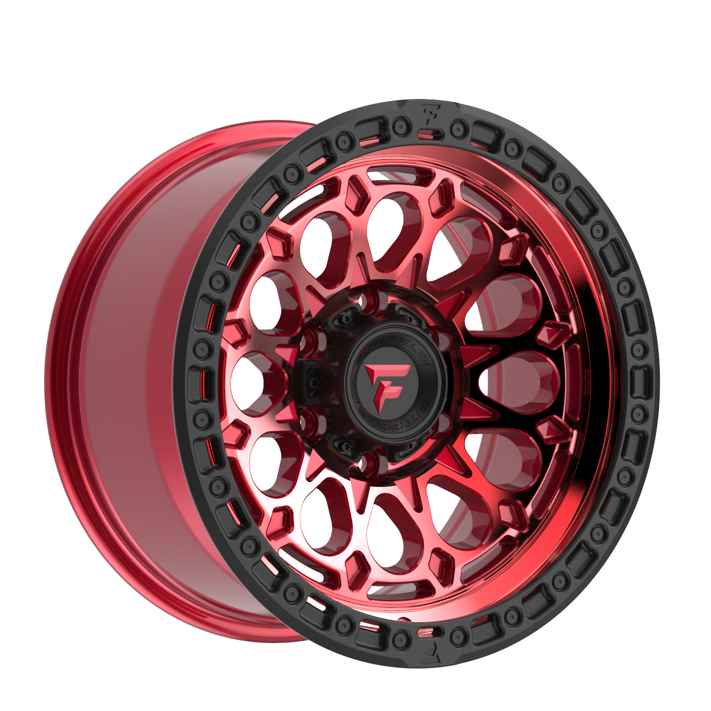 Fittipaldi FT101 17X9 -12 5x5.00 Machined with Red Tint and Black Ring