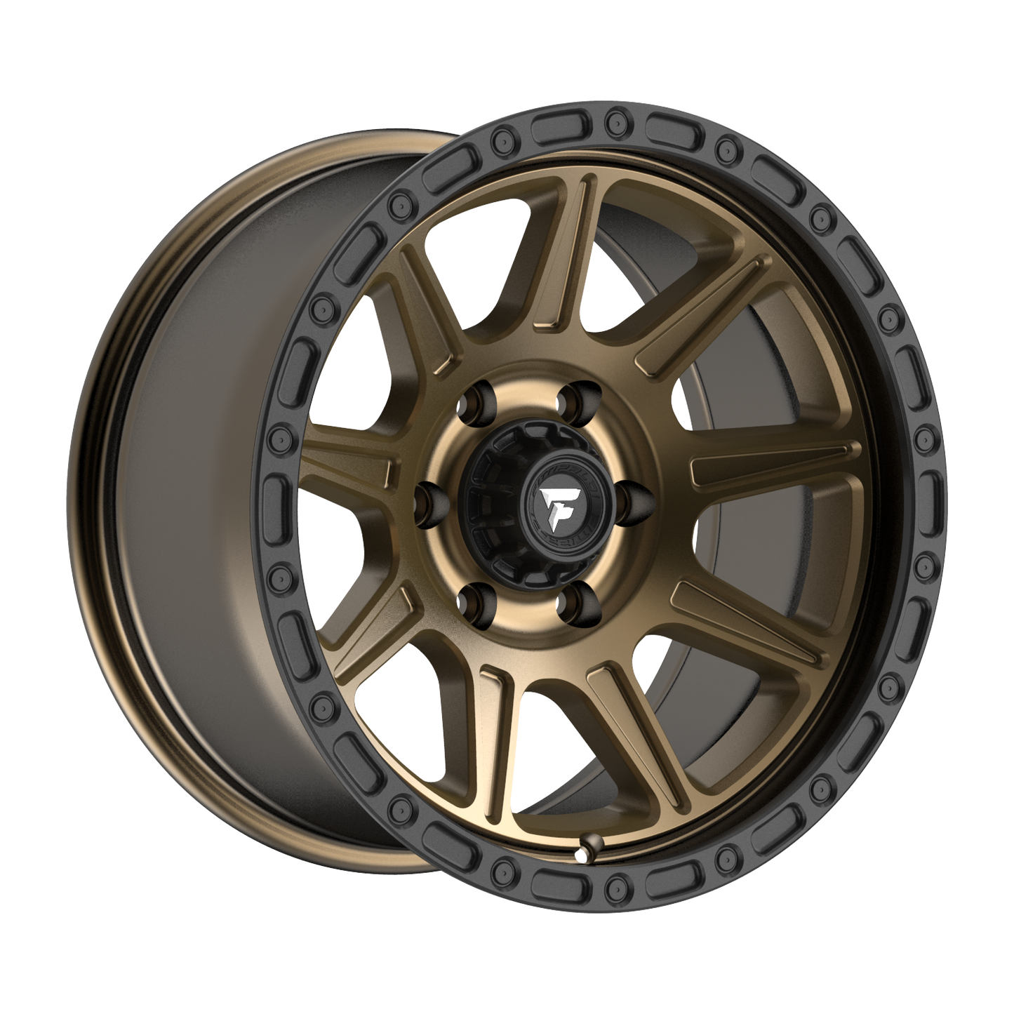 Fittipaldi FT104 17X9 -12 6x5.50 Satin bronze with satin black lip