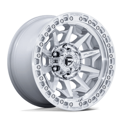 FUEL 1PC D883 COVERT 17X8.5 14 6X139.7 SILVER W/ MACHINED FACE