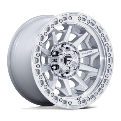 FUEL 1PC D883 COVERT 17X8.5 14 6X139.7 SILVER W/ MACHINED FACE
