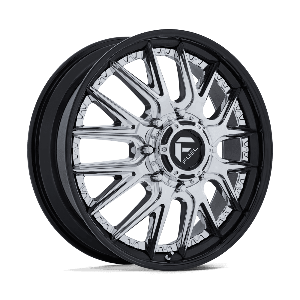 Fuel 1Pc D407 CATALYST DUALLY - 24x8.25 105mm 8x210 CHROME W/ GLOSS BLACK LIP Wheel | D407248293