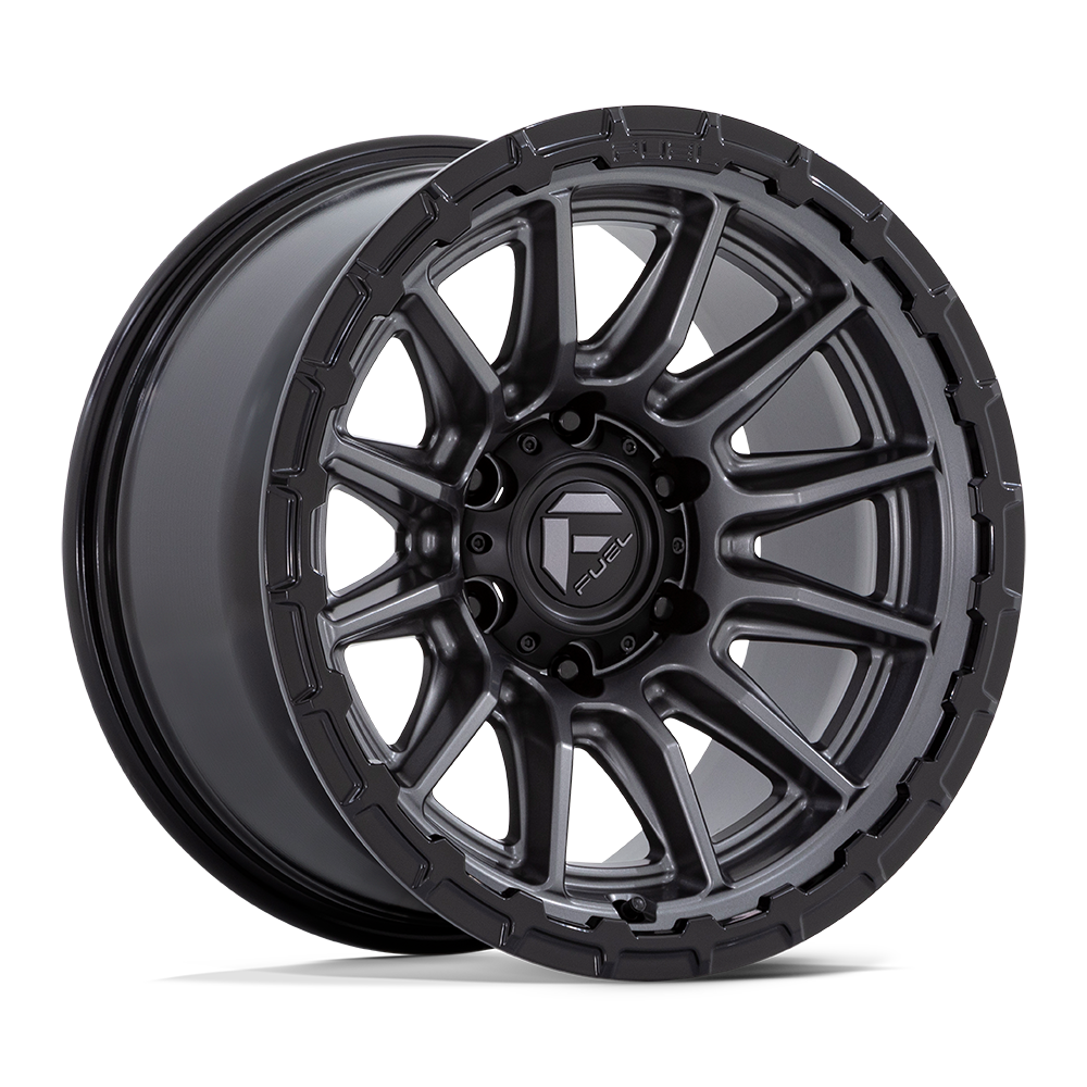 FUEL 1PC FC866 PISTON 20x10 -18 5x127 MATTE GUNMETAL GLOSS BLACK LIP