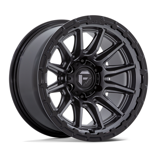 FUEL 1PC FC866 PISTON 22x9.5 20 6x139.7 MATTE GUNMETAL GLOSS BLACK LIP
