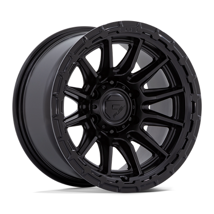 FUEL 1PC FC866 PISTON 17X8.5 25 5X114.3 BLACKOUT W/ GLOSS BLACK LIP