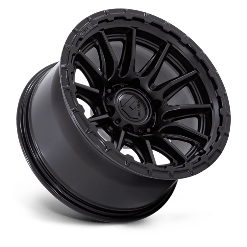 FUEL 1PC FC866 PISTON 17X8.5 25 5X114.3 BLACKOUT W/ GLOSS BLACK LIP